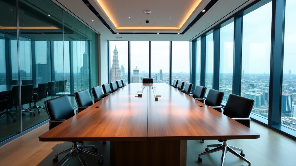 A professional and calm meeting environment representing successful legal mediation
